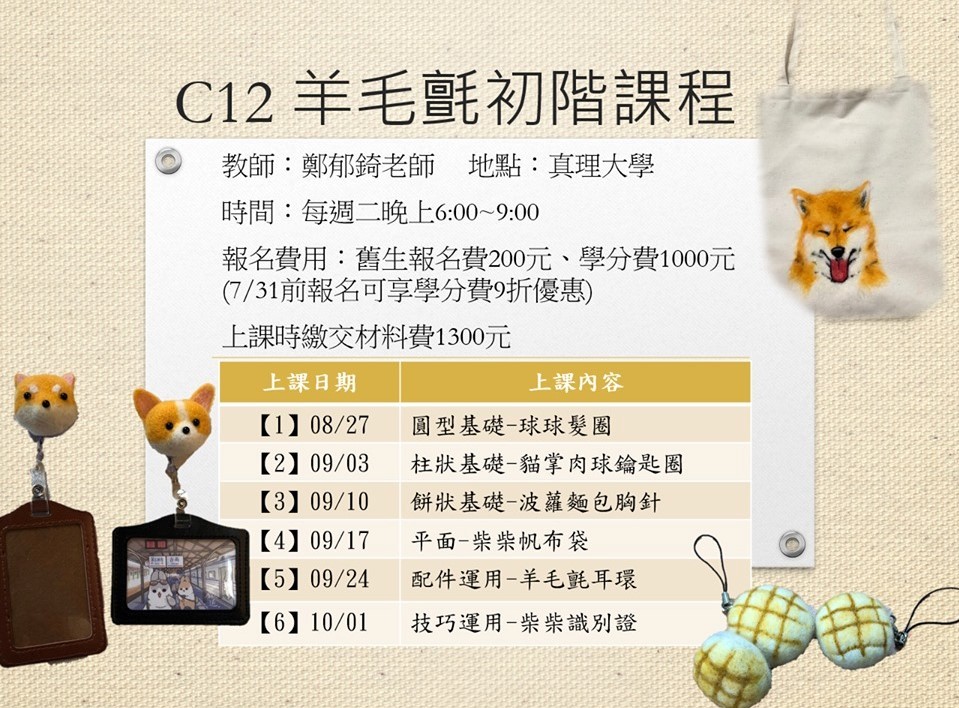 羊毛氈初階課程~招生中圖片